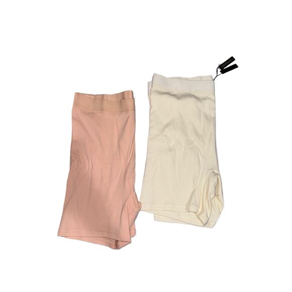 Bundle of Skims 2X sleep shorts boxer NWT bone white quartz pink logo - Picture 9 of 11